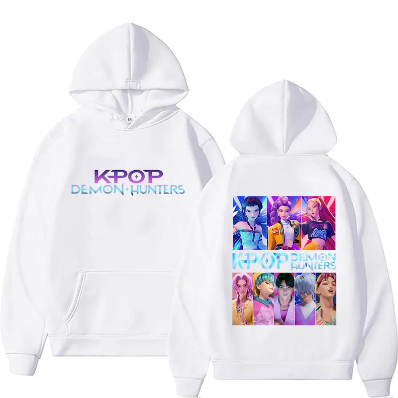 New K-Pop Demon Hunters Printed Pullover Fashion Women Men Hoodies Long Sleeve Casual Hooded Sweatshirt