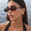 New Fashion Creative Stainless Steel 18K Gold Plated Square Stud Earrings Women Retro Spiral Striped Earrings Party Jewelry