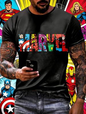 Sommer Disney und Marvel Buchstabendruck Reines Baumwoll-T-Shirt Modische Lockere und Bequeme Kurzarm Einzigartig