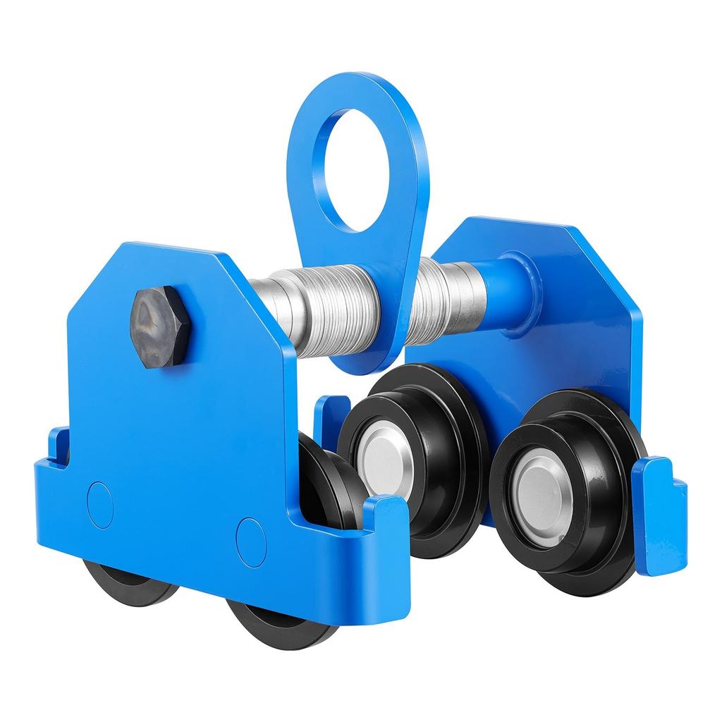Manual Trolley, 3 Ton Load Capacity, Push Beam Trolley with Dual Wheels, Adjustable for I-Beam Flange Width 63 mm to 203 mm, Heavy Duty Carbon Steel