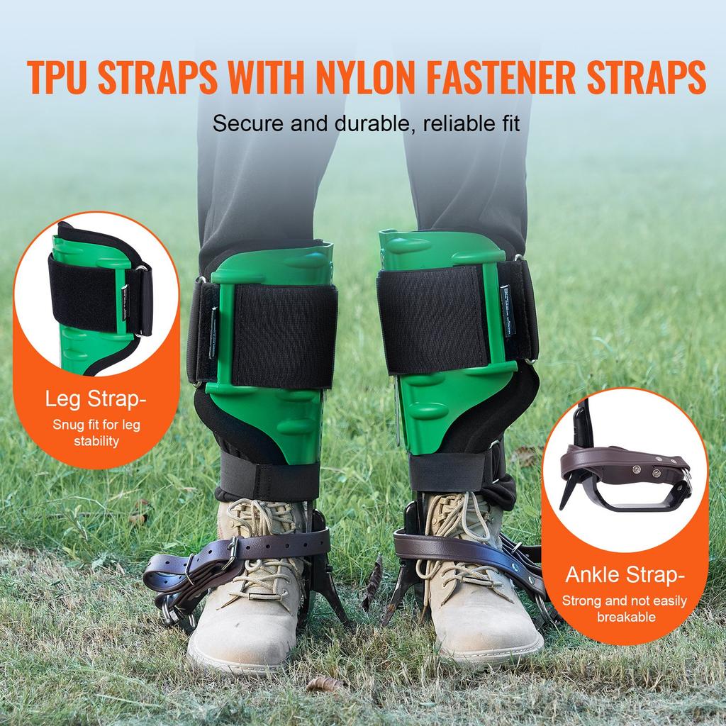 VEVOR Tree Climbing Spikes, 1 Pair Alloy Steel Climbing Spurs, 350lbs Load Capacity Tree Climbing Gear with Straps and Spike Protectors