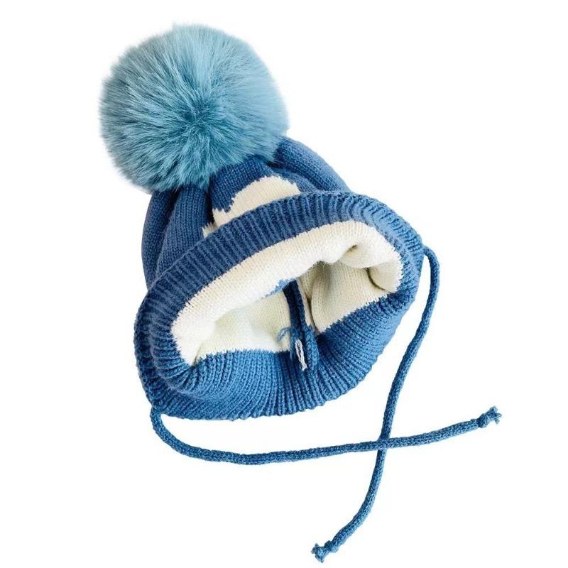 Platform, Love Knitted Baby Children's Hairball Cap, Braid, Fleece Warm Cap
