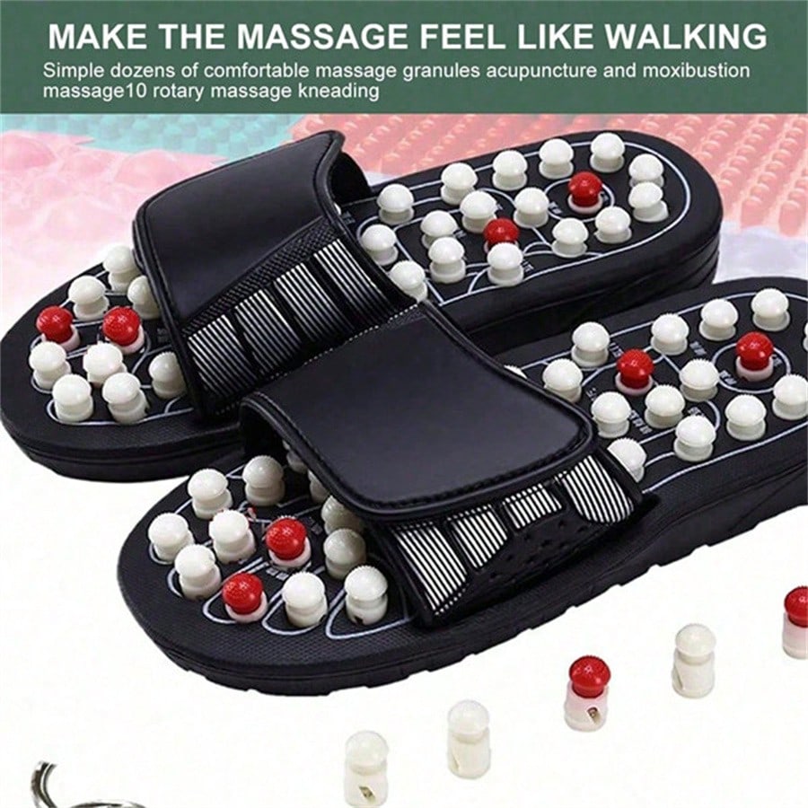 Acupoint Massage Slippers Sandal For Men Feet Chinese Acupressure Therapy Medical Rotating Foot Massager Shoes Unisex