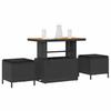 Garden Dining Set Black Poly Rattan