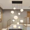 Nordic luxury staircase pendant light modern ceiling light home decoration dining room chandelier living room lighting fixtures