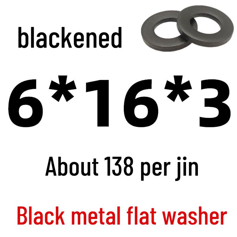 Thickened Black Iron Flat Washer for Screws, Non-standard Round Design