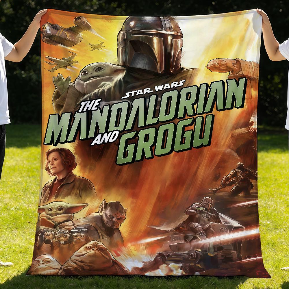 S-StarS W-WarsS Mandalorian And Grogu Blanket Soft Warm Furry Throw Super Kids Toys Bed Sofa Car Cradle