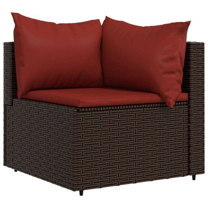 VidaXL Garden Lounge Set 4 Pcs with Cushions Brown Wicker 319813