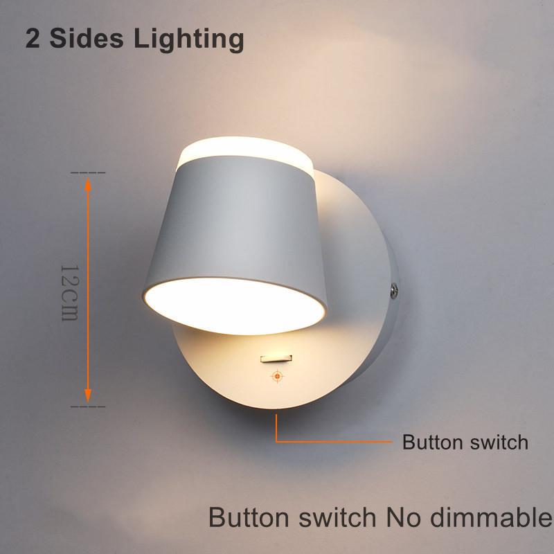 

Светодиодный настенный светильник Nordic Indoor с выключателем, вращающийся на 350 градусов, одинарная головка, прикроватный светильник для чтения, освещение для спальни отеля Nature White(3500-5500K)