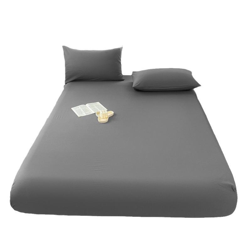 Baumwoll-Spannbettlaken Einfarbig mit Gummizug Rutschfest Verstellbarer Matratzenbezug für Doppel-, King-, Queen-Bett 150x200 200x220cm