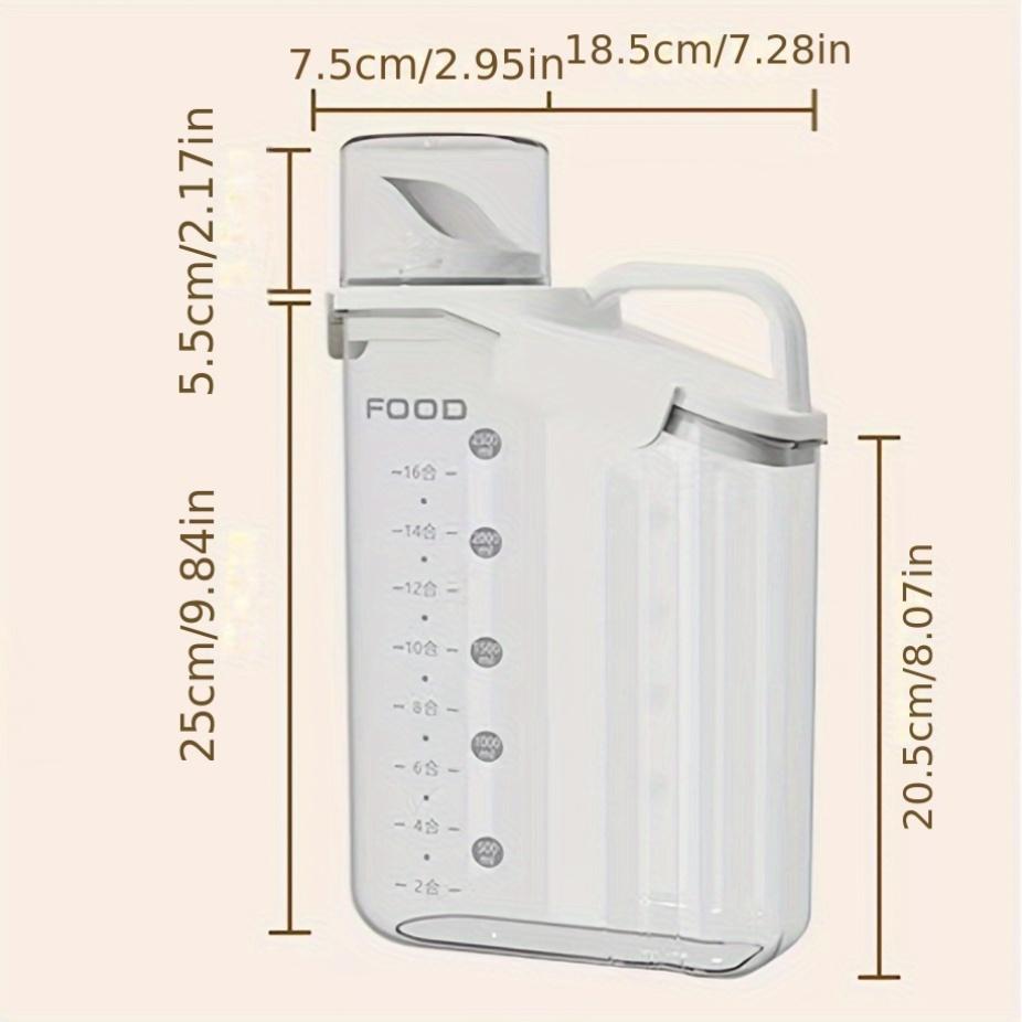 2pcs 2.8L Airtight Cereal Containers with Pouring Spout , Measuring Cup , BPA Free Plastic, Reusable, Square Design for Flour, Grain, Rice Storage