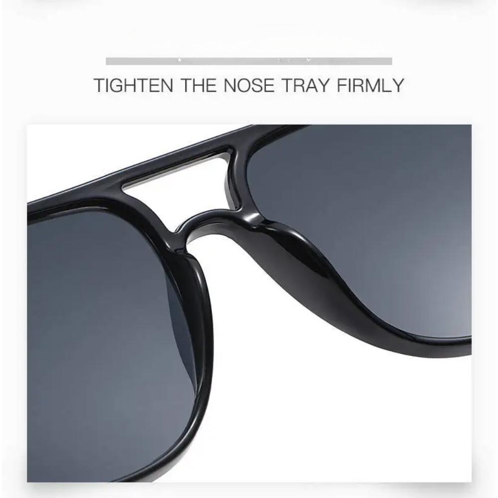 Women's INS Style Fashion Square Frame Sunglasses Retro Double-Bridge Unique Versatile UV400 Shades Eyewear Men's Goggles