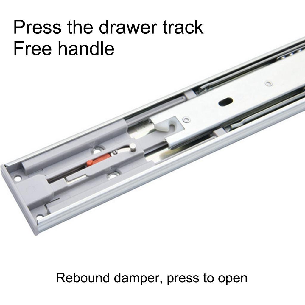 10"-22" Full Extension Drawer Slides Rail Heavy Duty Soft Close Ball Bearing Track 3-Section Furniture Sliders