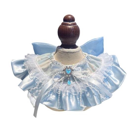 

Cute Lace Cat Bib Sweet Ruffled Pet Bandana Bib Princess Style Pet Bib with Bow Stylish Neck Scarf for Cats Daily Wear Party Dress-Up One Size A