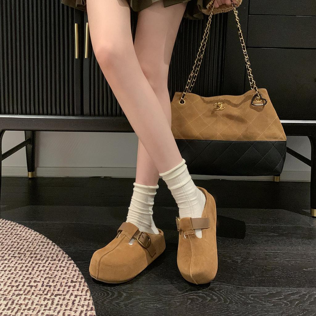 California Day ~ Birkenstock Shoes Women's Autumn New Retro Lightweight Heightened One Foot Toe Slipper Girl