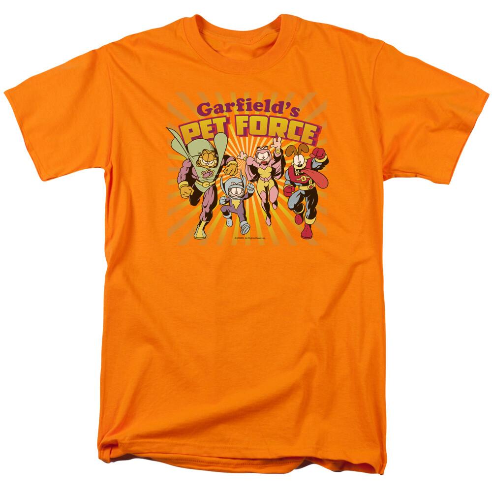 Garfield Pet Force Burst T Shirt Mens Licensed Cat Jim Davis Comics Tee Orange S