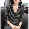 Coats for Women Winter Stripes Oversize Hooded Jacket Loose Casual Coat Top