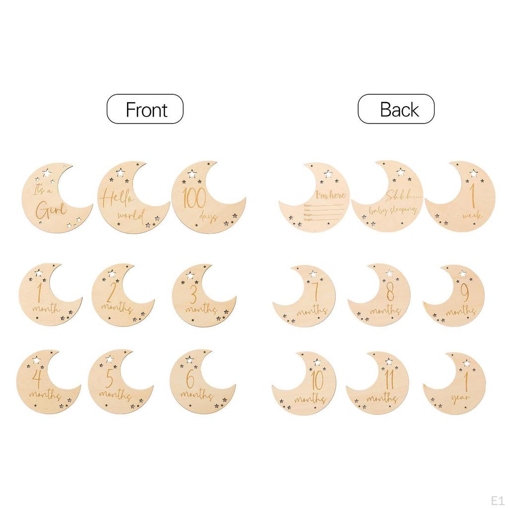 9 Piece Baby Milestone Cards for Monthly Photography And Birth Announcements