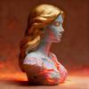 Blazing Maiden Figurine Flame Girl Bust Statue Resin Sculpture Home Office Desktop Artistic Decoration Ornament