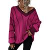 Fashion Trend Slim Fit and Slimming Printed Sweater for Women Shi Ying's New V-neck Long Sleeved Top for Women's