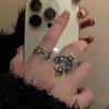 Anillo Retro Abierto de Estrella de Metal Envejecido para Mujer – Diseño de Dedo Índice de Celebridad de Alta Gama