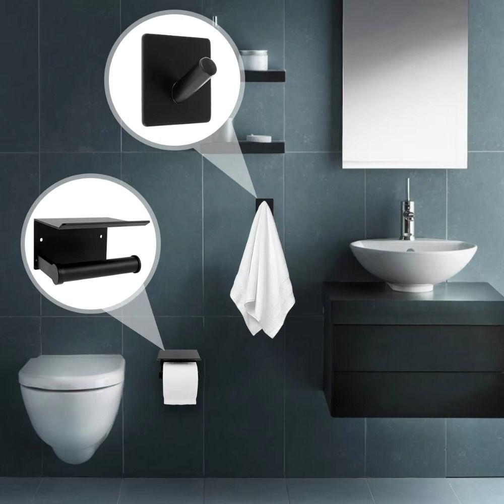 Wall Mounted Toilet Roll Holder Stainless Steel Hanging Paper Towel Stand Bedroom