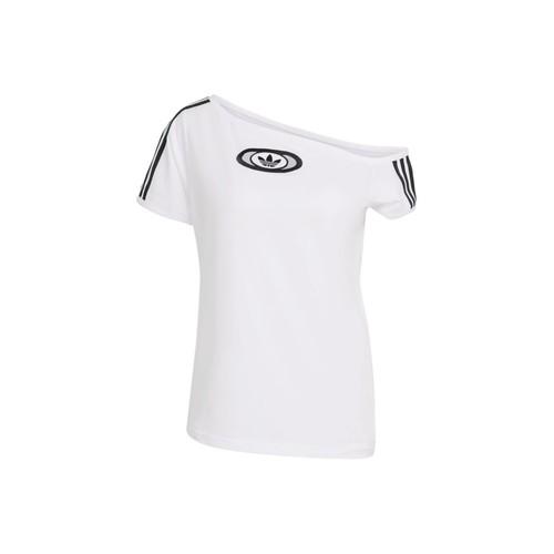 

adidas Originals Striped Cold-Shoulder Sports Tee for Women, White L белый