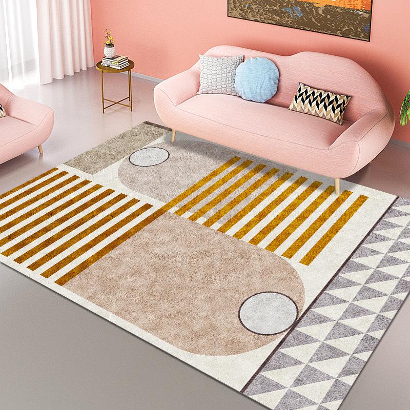 Retro Geometric Style Living Room Carpet Bedroom Bedside Carpet Modern Minimalist Luxury Floor Mat