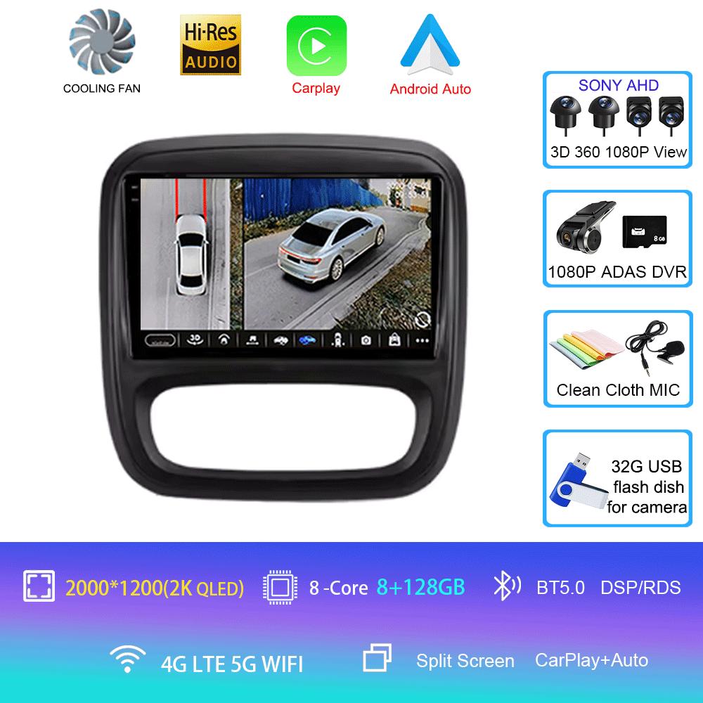 Android 12 Car Radio GPS for Renault Traffic 3 2014 - 2021 Opel Vivaro B 2014 - 2018 Multimedia Video Player Navigation Carplay