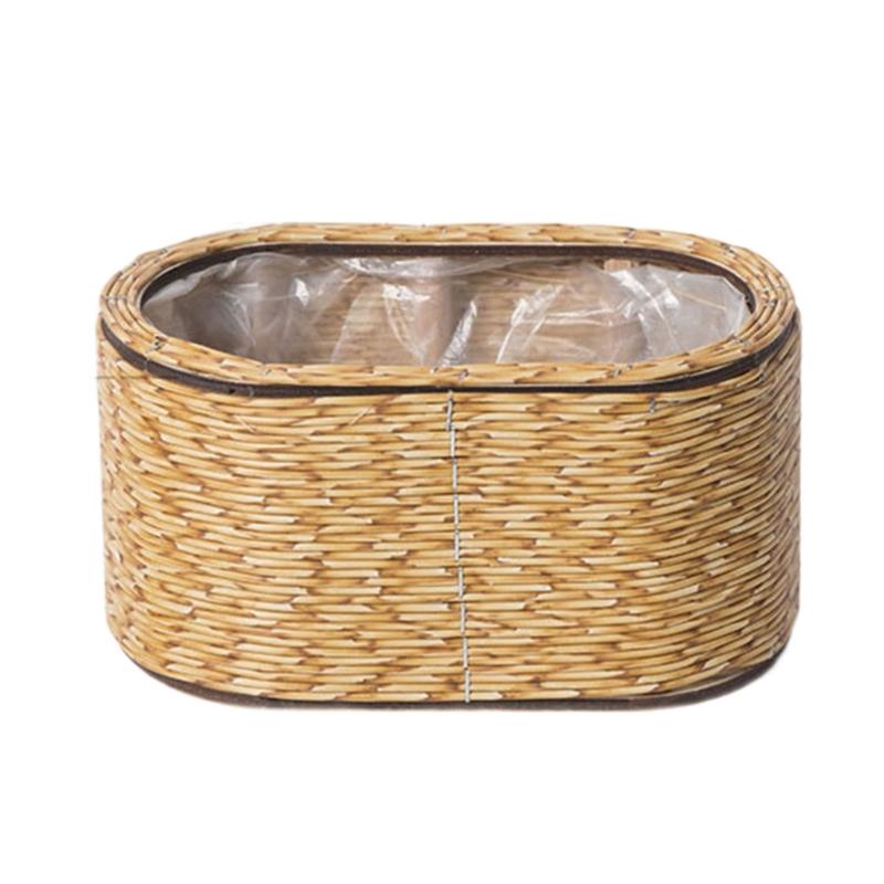 Natural Flower Plant Basket With Woven Rattan Design For Indoor And Outdoor Use Perfect For Herbs And Potted Flower Use
