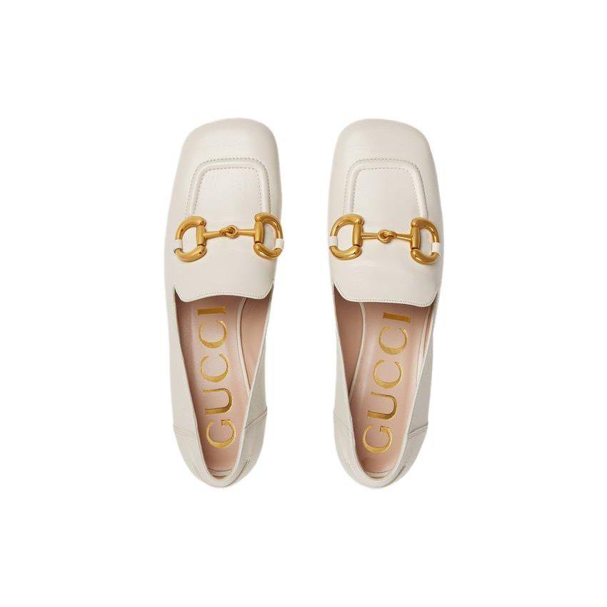 Gucci Horsebit Leather Loafers Women's White 700064 C9D00 9022