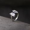 Adjustable Open Ring In Antique Finish With Leaf Motif Unisex Vintage Geometric Jewelry Daily Wear