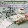 Iron Tissue Storage Holder Square Diamond Napkin Stand for Cafe Hotel Restaurant
