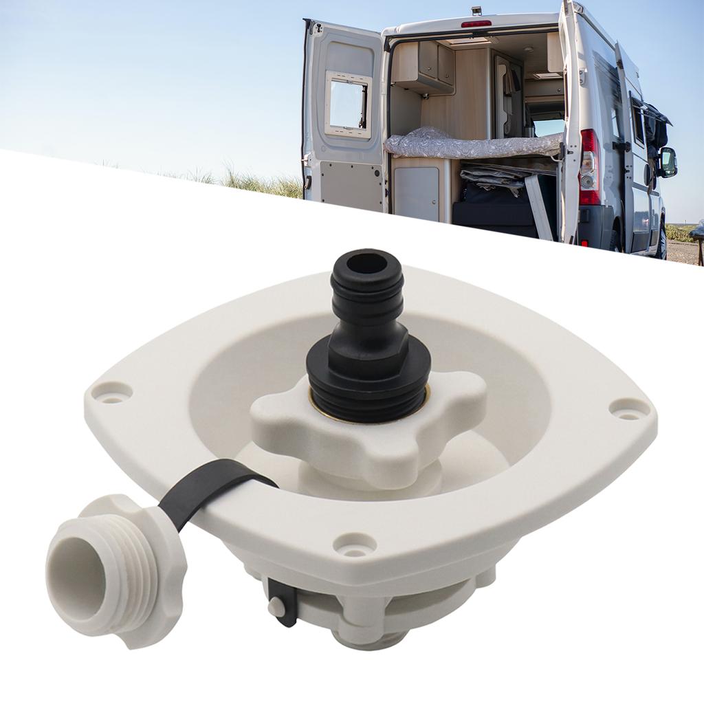RV City Water Fill Inlet Water Fill Inlet Built In Check Valve for Boat Gravity Water Inlet Fill Dish Marine Caravans