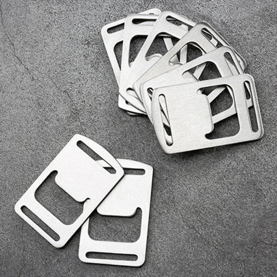 2Pcs Bottle Opener Labor-saving Stainless Steel Outdoor Camping Webbing Buckle Design Bottle Opener Kitchen Tool