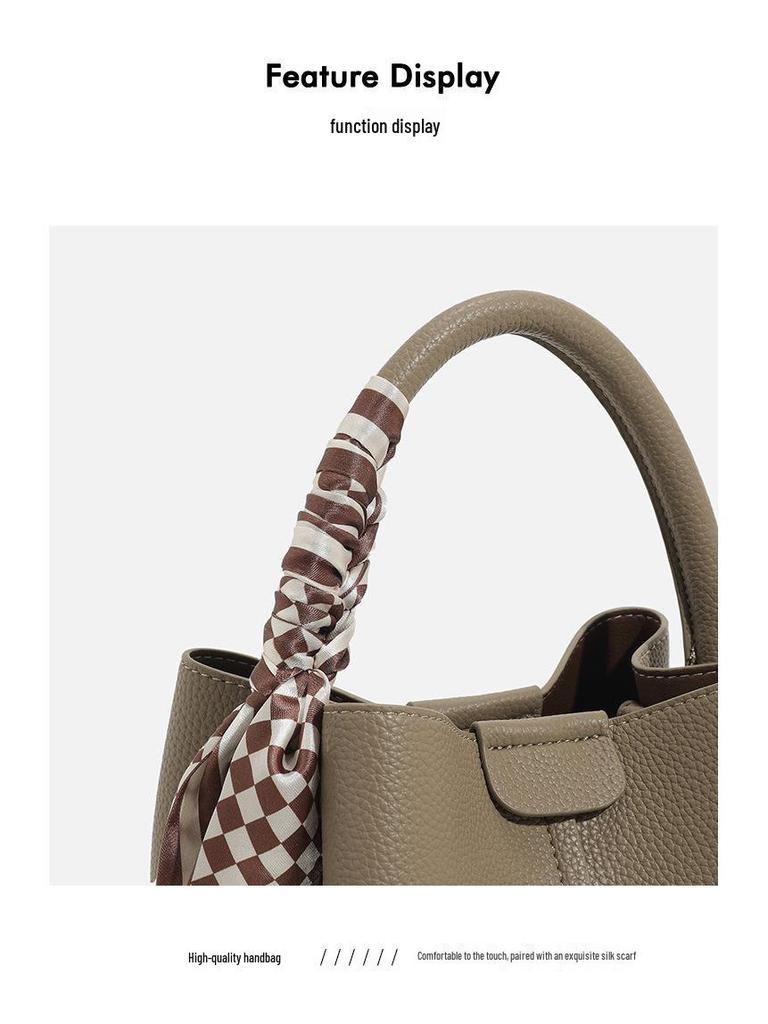 2025 Všestranný dámský módní šátek, kabelka bucket a crossbody kabelka