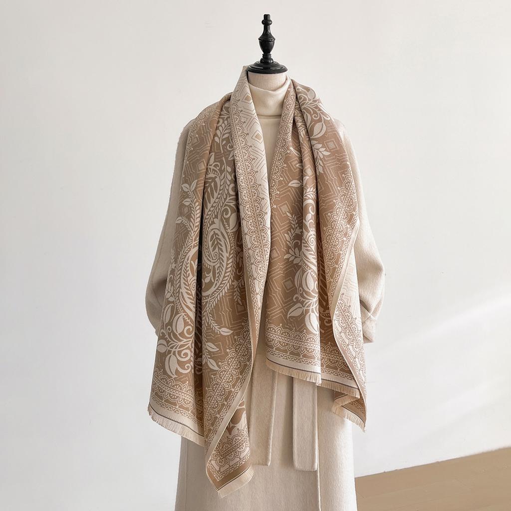 Luxury Winter Imitation Cashmere Scarf Women  Design Warm Pashmina Blanket Poncho Scarves Female Shawl Thick Foulard Bufanda