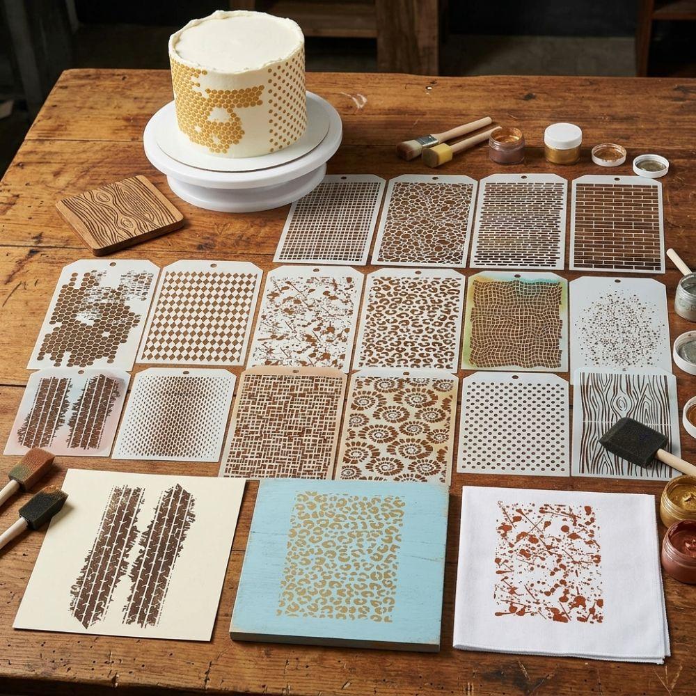 16pcs/set Hollow Out DIY Painting Stencil Set Painting Templates  Doodling Supplies