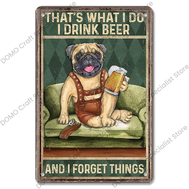 Pet Dog Dachshund Plaques Vintage Metal Plate Drink Coffee Wine Read Book Metal Tin Signs Wall Decor for Bar Pet Shop House