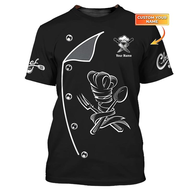 Chef Work T-shirt for Men Personality Pattern O-neck Funny T Shirts 3D Print Fashion Trendy Cook Tee Top Novelties 2025 New