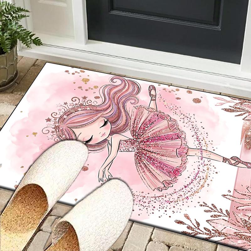Dancing Ballerina In Pink Office Rug Chair Mat, Entryway Carpet, Suitable for Front Door, Bedroom, Living Room, Desk, Holiday Gift