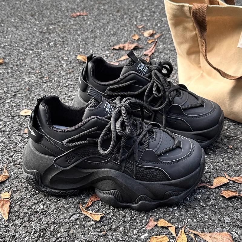 Daddy shoes women's 2025 new spring thick-soled heightening casual shoes muffin shoes little white shoes original design sense