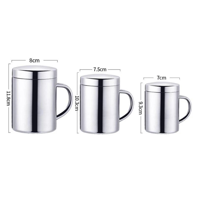 Double Wall Stainless Steel Coffee Mug with Lid Portable Cup Travel Tumbler Jug Milk Tea Cups Office Water Mugs Rock Tumbler Cia