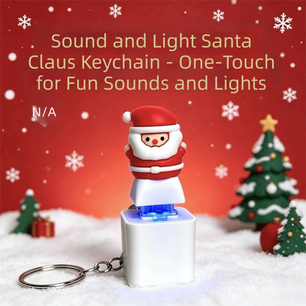 Light Up Christmas Key Ring Keyboard Clicker Button Sound Pendant Voice Keychain Party Small Gift