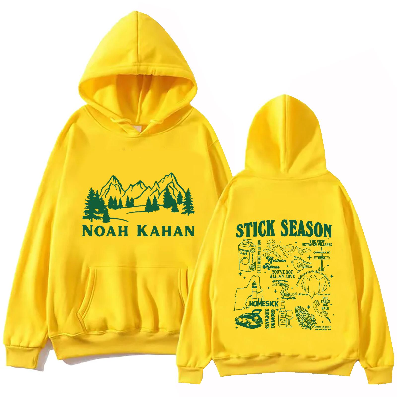 

Худі Noah Kahan Stick Season Топи з довгим рукавом Звичайний світшот Подарунок для шанувальників музики Весна Літо Друк S