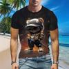 Fun Cartoon Groundhog 3D Digital Printed Men's Summer Loose Short Sleeved Round Neck T-shirt