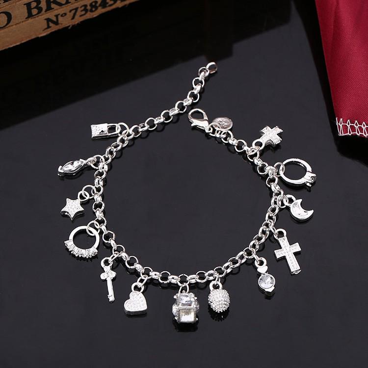 European and American Style 925 Silver Pendant Bracelet: Elegant Multi-Element Jewelry for Women