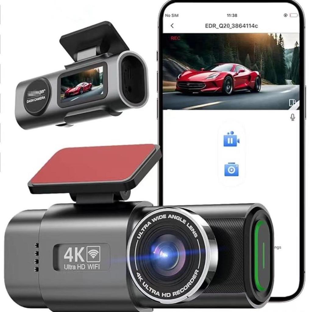 4K Dual Dash Cam with WiFi: Front/Rear HD Recording & Hidden Installation
