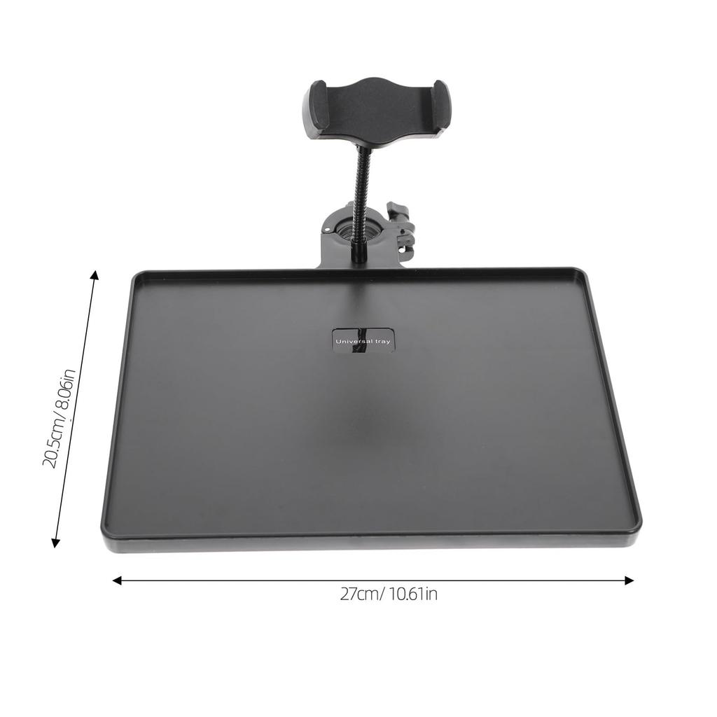 Lurrose Microphone Stand Tray with Mounting Phone Holder Sheet Music Small Item Holder Microphone Accessory Shelf Live Broadcast Stand Musical