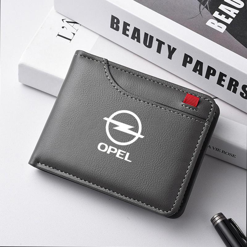Czsvdy1 Czprfz1 Car Purse Driver License ID Credit Card Leather Wallet For Opel Astra GTC Insignia Antara Meriva Zafira Auto Emblem Accessories
